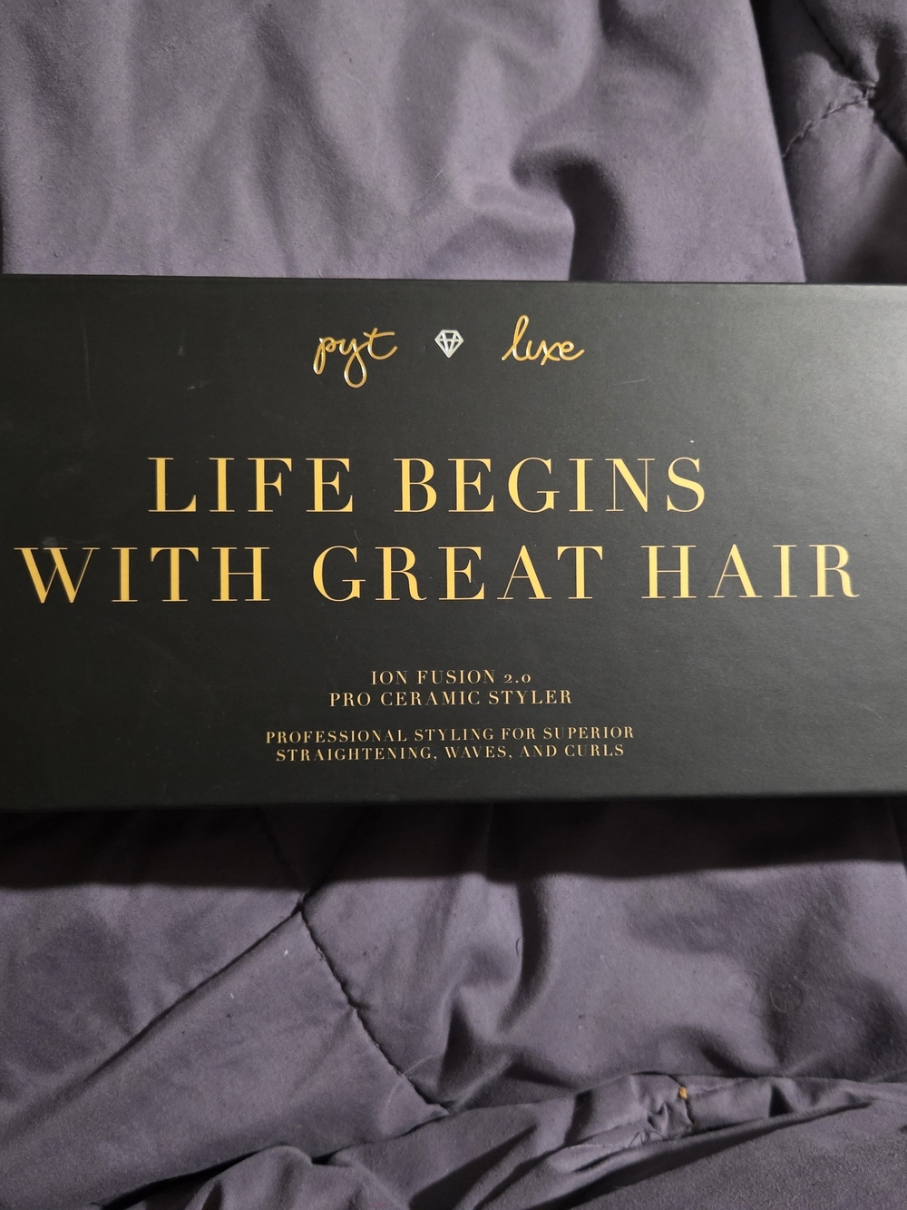 Black & Gold 'Life Begins With Great Hair' Pro Ceramic Styler